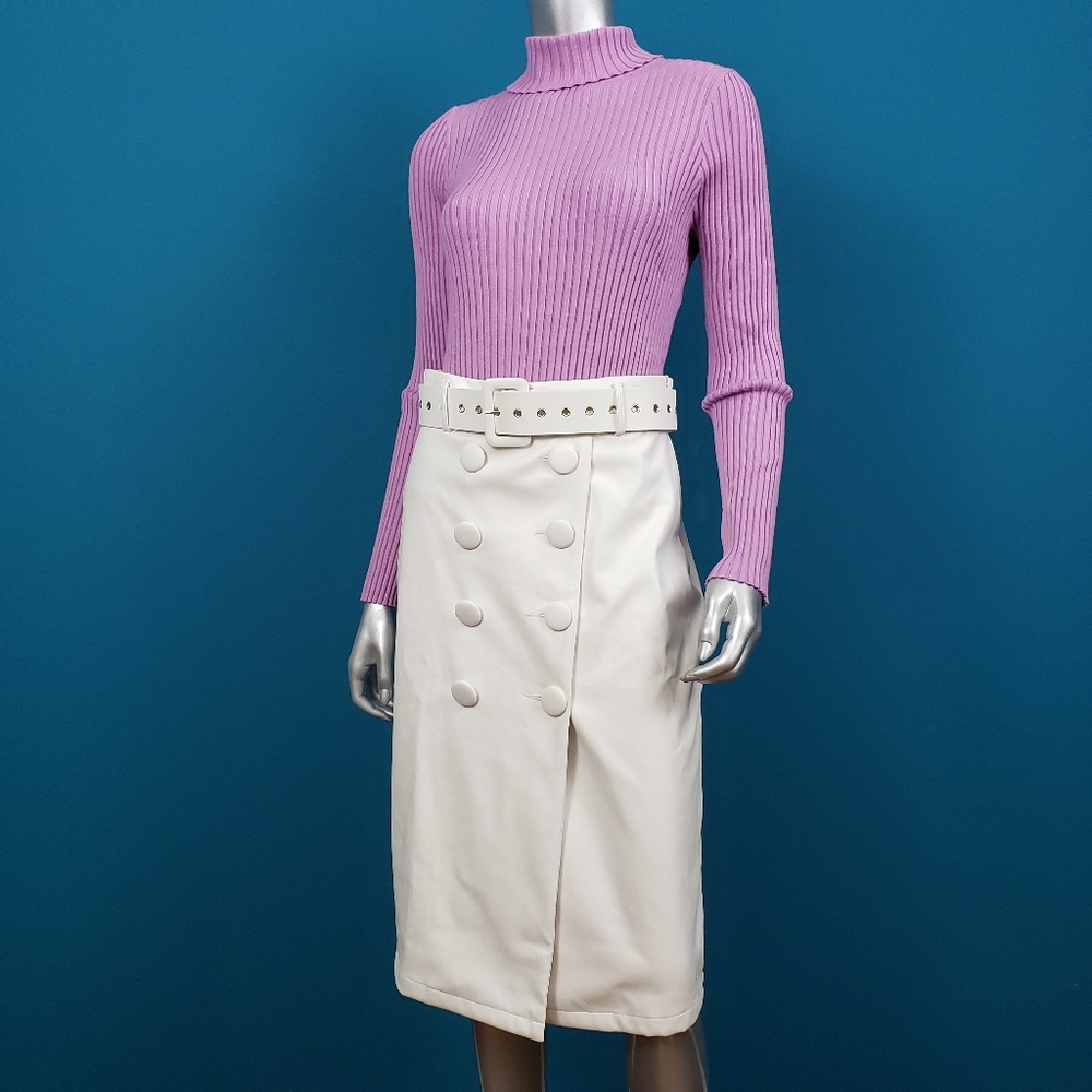 🆕️🎵 4TH & RECKLESS Retro Faux Leather Mod Midi Skirt // (NWT)